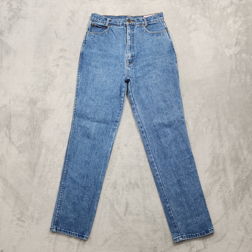 Vintage Weathered Blues Jeans Womens 28 Blue High Rise Mom Relaxed Tapered Denim
